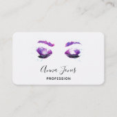 Glamoureuze Paarse ogen en Waterverf van Brows Visitekaartje (Voorkant)