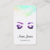 Glamoureuze Paarse ogen en Waterverf van Brows Visitekaartje (Voorkant)