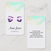 Glamoureuze Paarse ogen en Waterverf van Brows Visitekaartje (Voorkant / Achterkant)