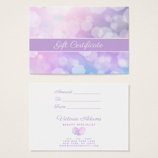 Glamoureuze Paarse Sparkles | Salon Cadeaubon Visitekaartje (Voorkant /achterkant)