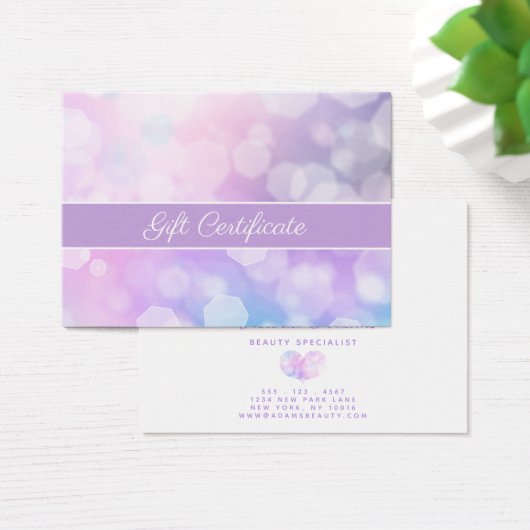 Glamoureuze Paarse Sparkles | Salon Cadeaubon Visitekaartje (Bureau)