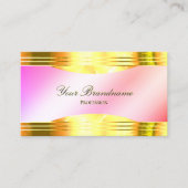 Glamoureuze pastel roze gouden grenzen met QR-code Visitekaartje (Voorkant)