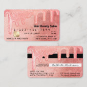 Glamoureuze Peach Pink Thick Glitter Drips Credit Visitekaartje (Voorkant / Achterkant)