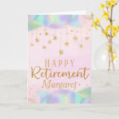 Glamoureuze pensioen Gold Glitter Kaart (Gele Bloem)