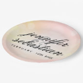 Glamoureuze Pink Bokeh Light monogram bruiloft Papieren Bordje (Gekanteld)