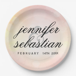 Glamoureuze Pink Bokeh Light monogram bruiloft Papieren Bordje