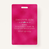 Glamoureuze Pink Glitter VIP Badge (Achterkant)