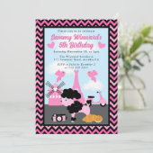 Glamoureuze Poedel Hond in Parijs Kids Verjaardag Kaart (Staand voorkant)