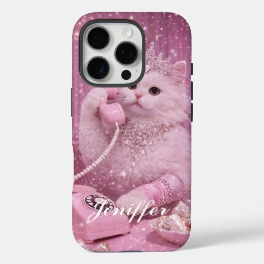 Glamoureuze Prinses Kat Gebruikt Telefoon Case-Mate iPhone Case (Achterkant)