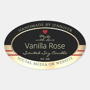 Glamoureuze Product Verpakkingsetiketten Zwart en  Ovale Sticker