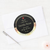 Glamoureuze Product Verpakkingsetiketten Zwart en  Ronde Sticker (Envelop)