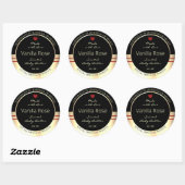 Glamoureuze Product Verpakkingsetiketten Zwart en  Ronde Sticker (Vel)