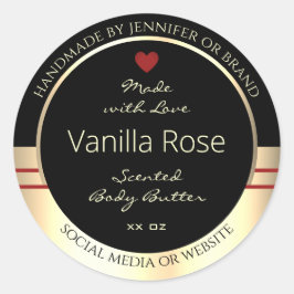 Glamoureuze Product Verpakkingsetiketten Zwart en Ronde Sticker