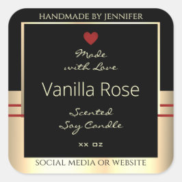 Glamoureuze Product Verpakkingsetiketten Zwart en Vierkante Sticker