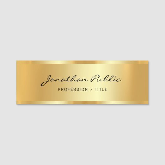 Glamoureuze professionele elegante script Sjabloon Naamplaatje (Voorkant)