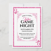 Glamoureuze Queen of Hearts Dames Game Night Kaart (Voorkant)