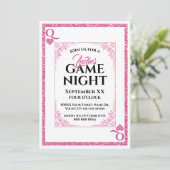 Glamoureuze Queen of Hearts Dames Game Night Kaart (Staand voorkant)
