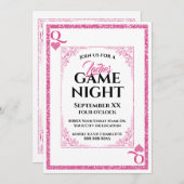 Glamoureuze Queen of Hearts Dames Game Night Kaart (Voorkant / Achterkant)