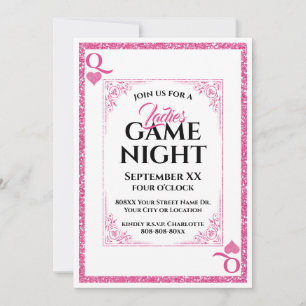 Glamoureuze Queen of Hearts Dames Game Night Kaart