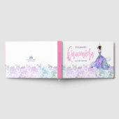 Glamoureuze Quinceanera Pink Dancing Girl Naam Dat Gastenboek (Volledig)