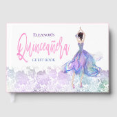 Glamoureuze Quinceanera Pink Dancing Girl Naam Dat Gastenboek (Voorkant)