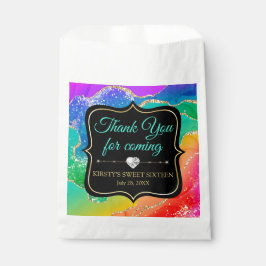 Glamoureuze Regenboog Alcohol Inkt Agate Sweet 16 Bedankzakje