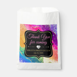 Glamoureuze Regenboog Alcohol Inkt Agate Sweet 16 Bedankzakje