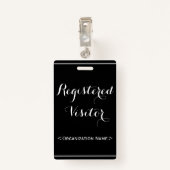 Glamoureuze "Registered Visitor" Badge (Achterkant met clip)