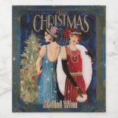 Glamoureuze Retro Art Deco Kerstlabel Wijn Etiket (Enkel label)