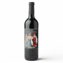 Glamoureuze Retro Art Deco Kerstlabel
