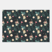 Glamoureuze Retro Bauble Gift Wrap Inpakpapier Vel (Voorkant 3)