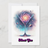 Glamoureuze Retro Martini Galaxy Glas Ontwerp Bedankkaart (Voorkant)