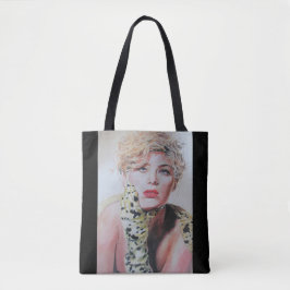 Glamoureuze Retro Vrouw Waterverf Schilderkunst Tote Bag