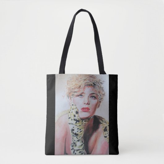Glamoureuze Retro Vrouw Waterverf Schilderkunst Tote Bag (Voorkant)