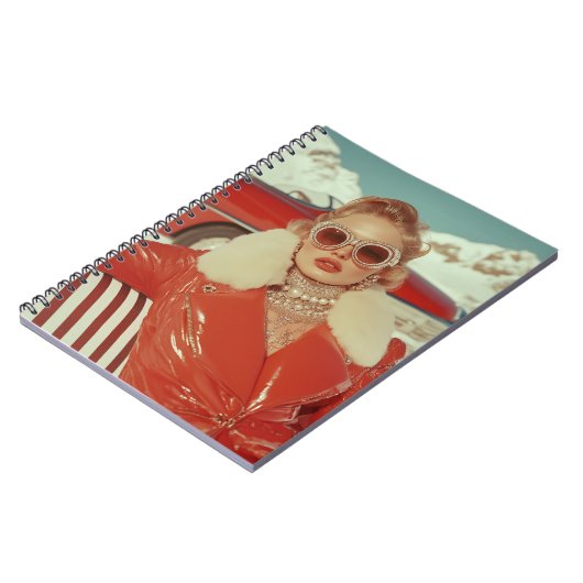 Glamoureuze retro winterstijl in alpine setting notitieboek (Linkerzijde)