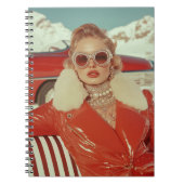 Glamoureuze retro winterstijl in alpine setting notitieboek (Voorkant)