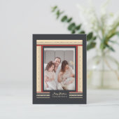 Glamoureuze Ribbon Border Afrikaanse Kerstmis Feestdagenkaart (Staand voorkant)