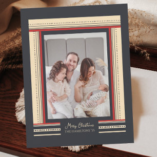 Glamoureuze Ribbon Border Afrikaanse Kerstmis Feestdagenkaart