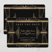 Glamoureuze Roaring 20's Geweldige Save The Date (Voorkant / Achterkant)
