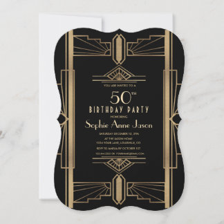 Glamoureuze Roaring 20's Great Gatsby 50e verjaard Kaart