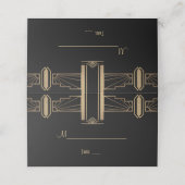 Glamoureuze Roaring 20's Great Gatsby Huwelijk Plaatskaartje (Buitenkant ongevouwen)