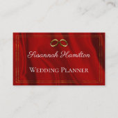 Glamoureuze rode zijde en gouden ringbanner visitekaartje (Voorkant)
