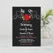 Glamoureuze romantiek We doen Red Rose Black Weddi Kaart (Staand voorkant)