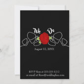 Glamoureuze romantiek We doen Red Rose Black Weddi Kaart (Achterkant)