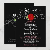 Glamoureuze romantiek We doen Red Rose Black Weddi Kaart (Voorkant / Achterkant)