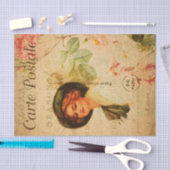 Glamoureuze Roos Floral Frans Tissuepapier (Craft)