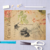 Glamoureuze Roos Floral Frans Tissuepapier (Craft)
