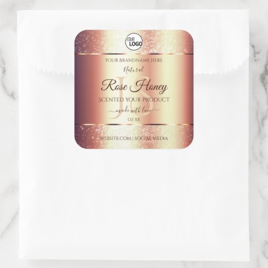 Glamoureuze Roos Gold Product Labels Logo Initiale (Tas)