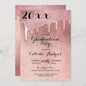 Glamoureuze Roos Gold Thick Glitter Drips Afstuder Kaart (Voorkant / Achterkant)