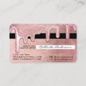 Glamoureuze Roos Gold Thick Glitter Drips Credit Visitekaartje (Achterkant)
